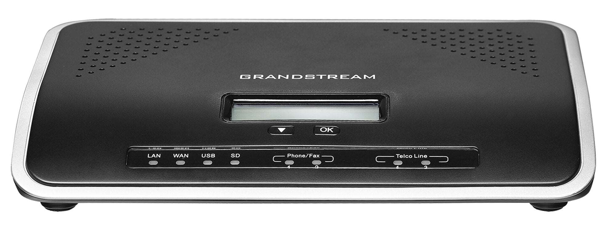 Central IP, soporta 500 usuarios, 30 llamadas concurrentes, 2 FXS, 2 FXO, 2 Gigabit con PoE+ integrado – UCM6202 Grandstream