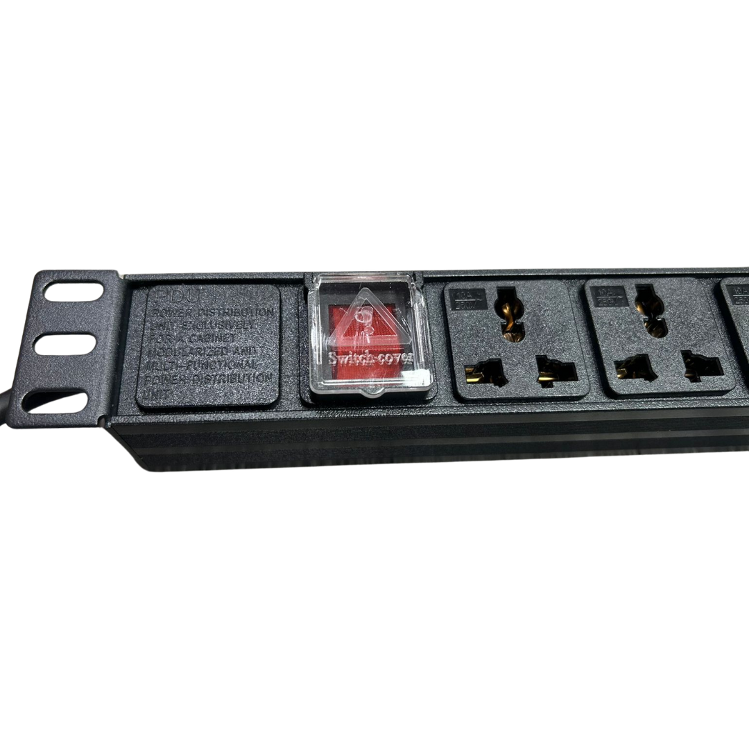 Regleta PDU horizontal para rack de 8 salidas universales