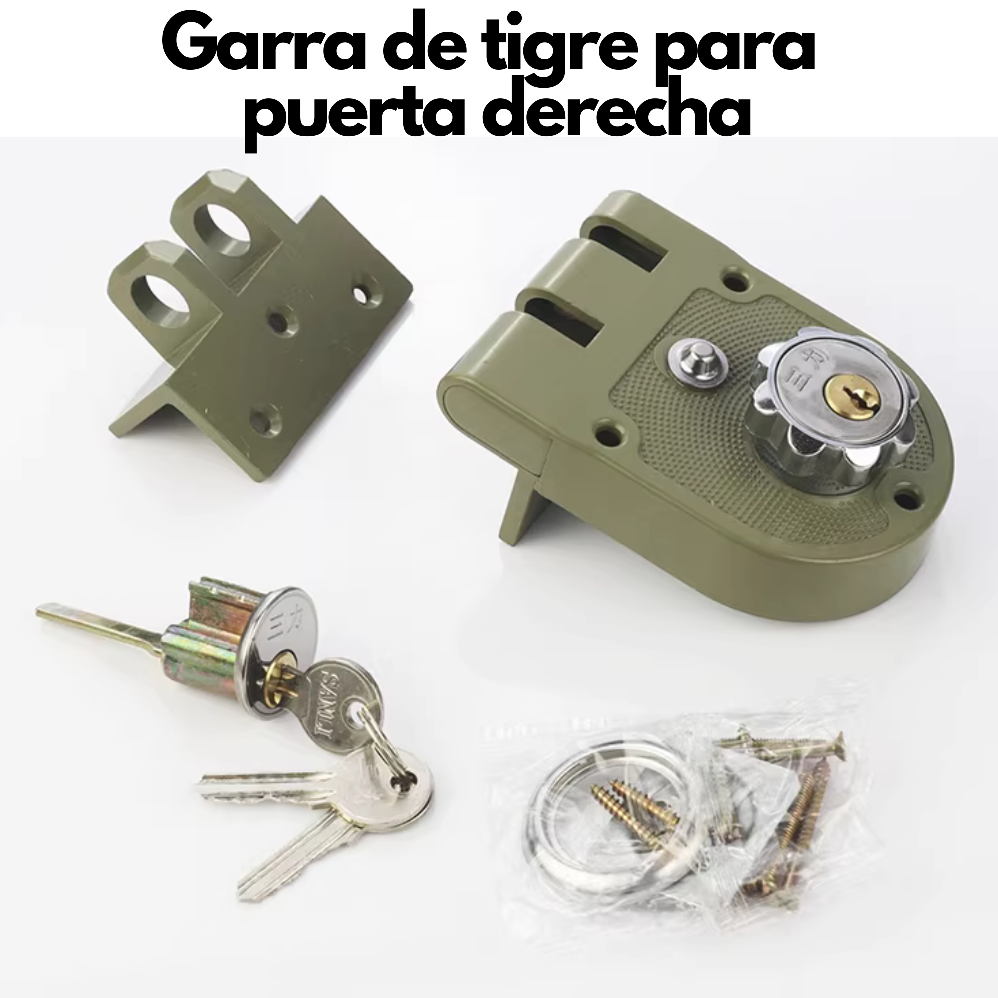 Cerradura de sobreponer garra de tigre puerta derecha ACM-TL01- R