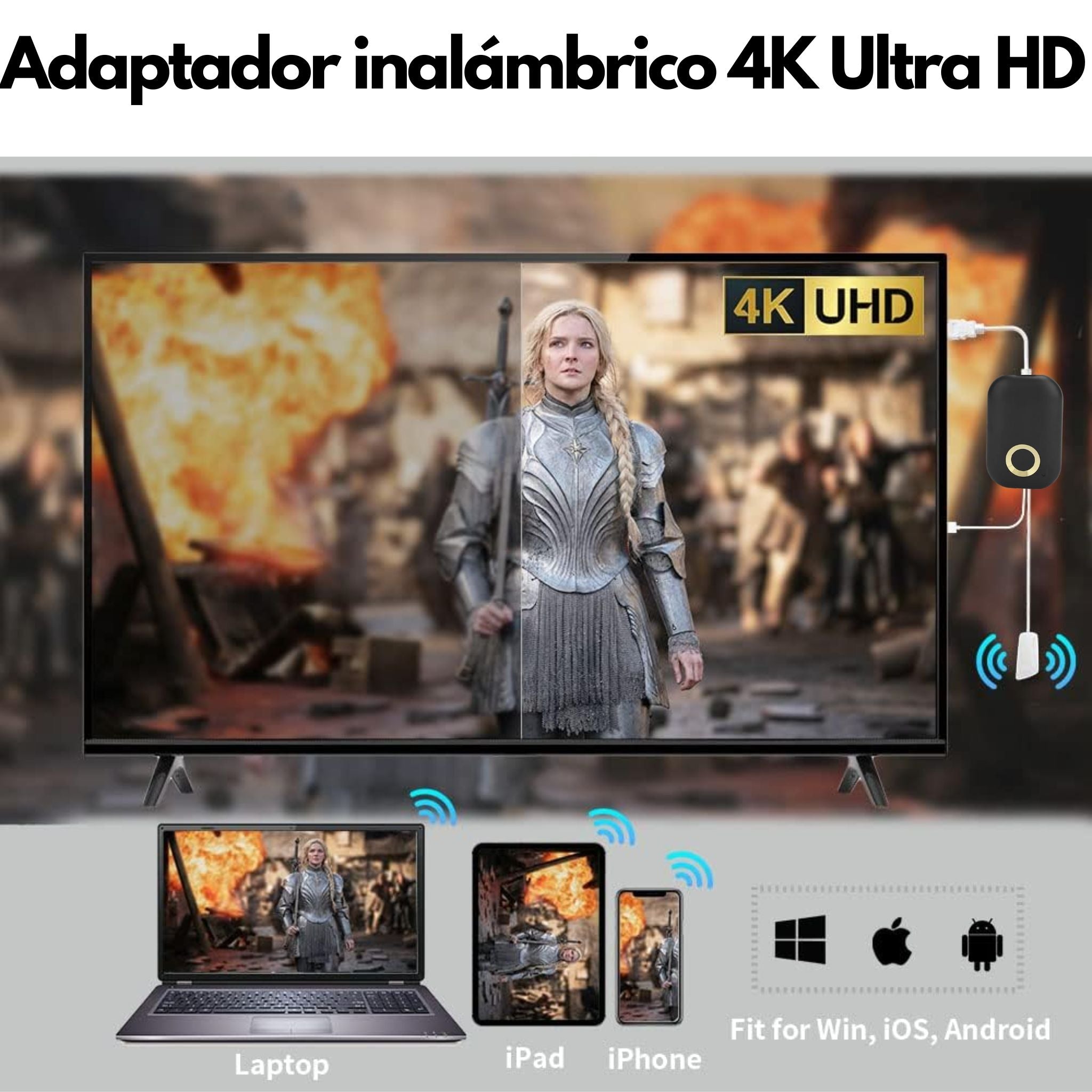 Adaptador de pantalla inalámbrica UHD 4K – K858
