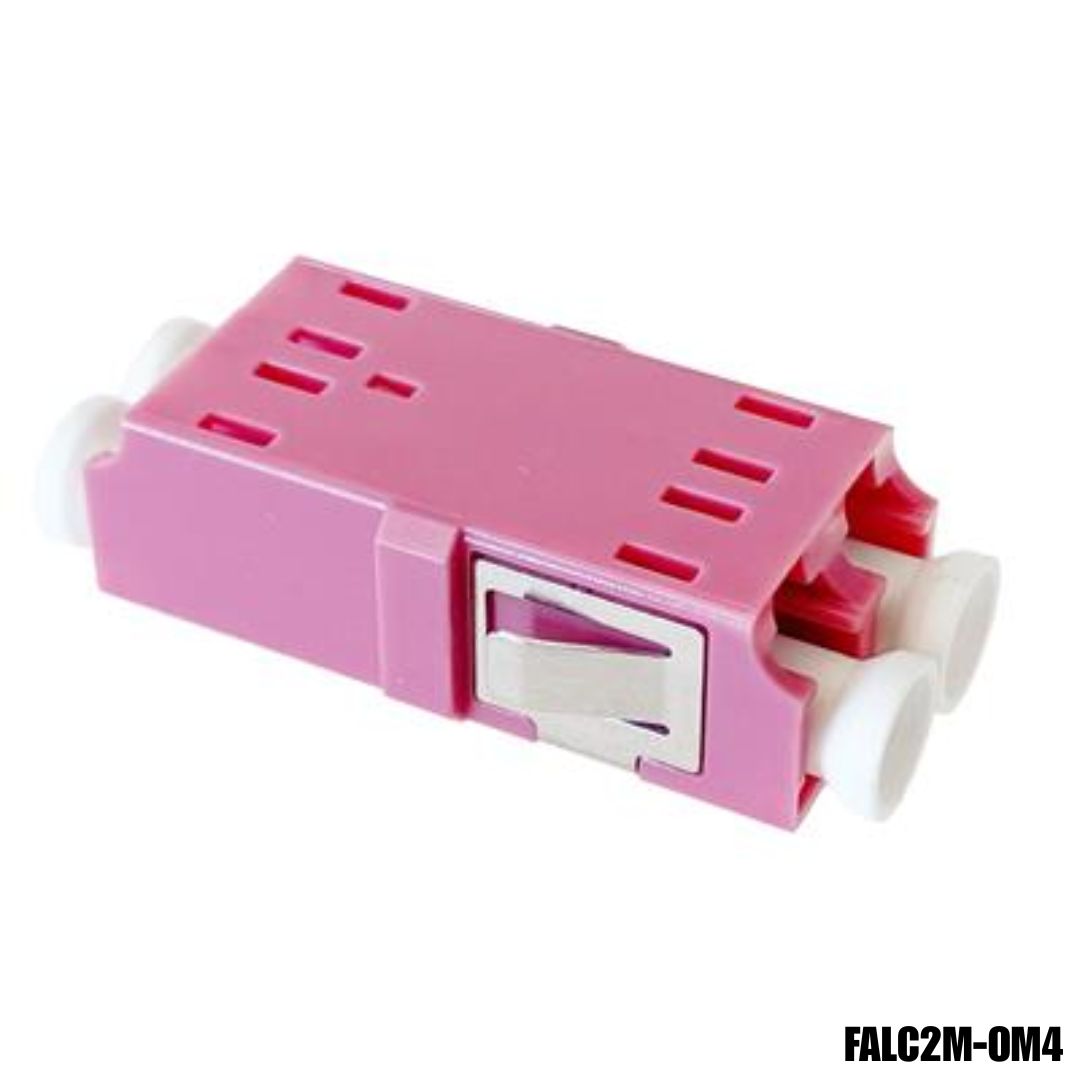 Adaptador acoplador fibra óptica LC dúplex OM4 (multimodo)