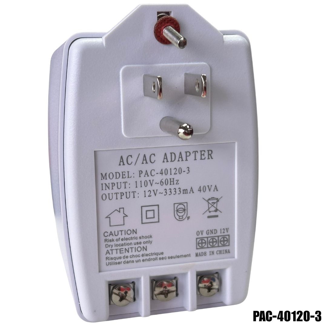 Adaptador de corriente AC 12V 40VA 3333mA para timbres