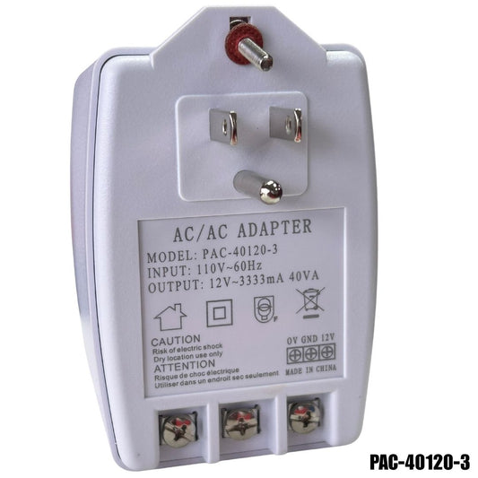 Adaptador de corriente AC 12V 40VA 3333mA para timbres