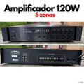 Amplificador PA 120W, 5 zonas, USB SD FM Bluetooth L-2100