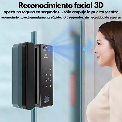 Cerradura inteligente para puerta de vidrio: facial, huella, tarjeta y llave Smart lock B1