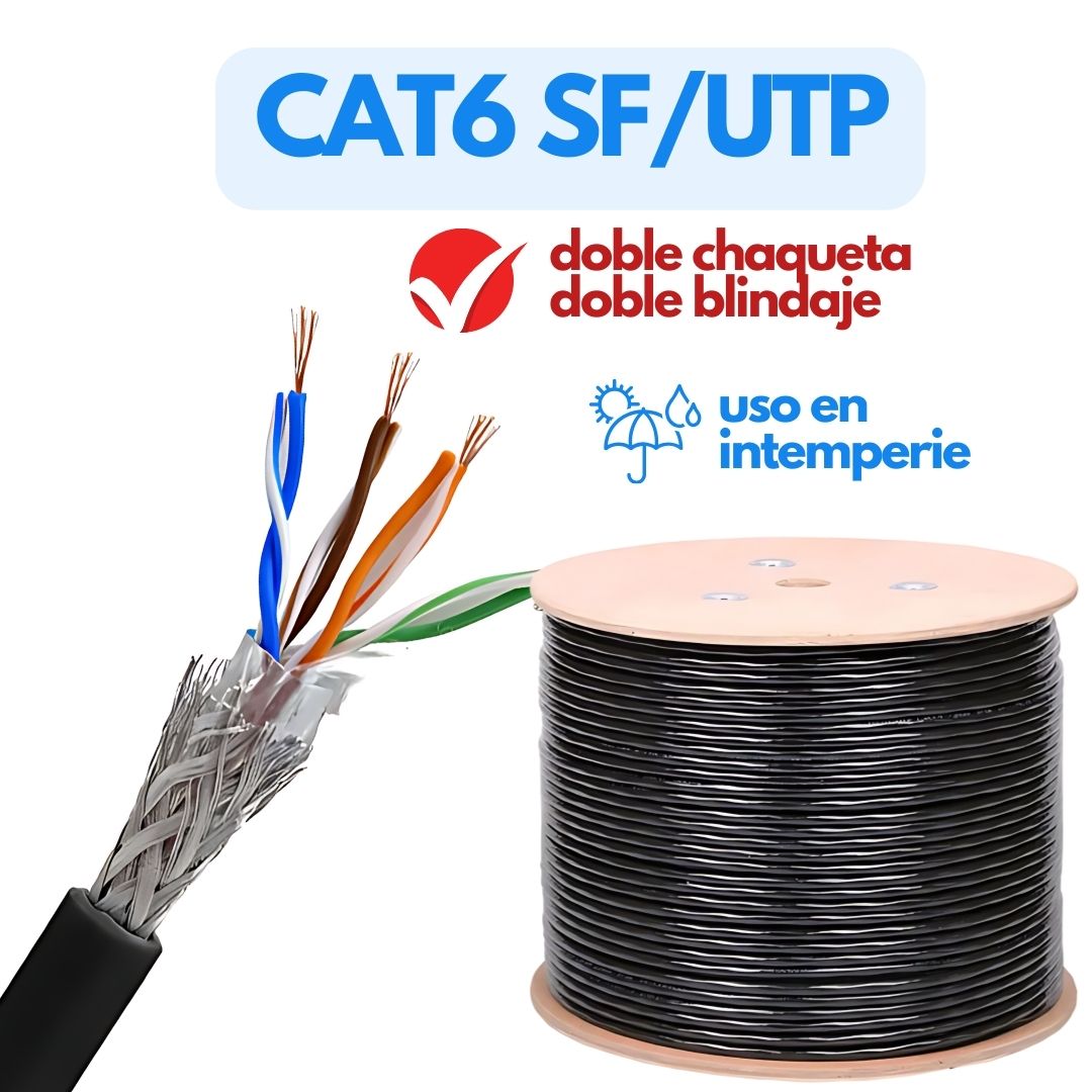 Cable CAT6 SF/UTP OFC doble chaqueta doble blindaje