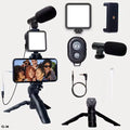 Kit de vlogging para creadores de contenido: Trípode, luz y micrófono incluidos