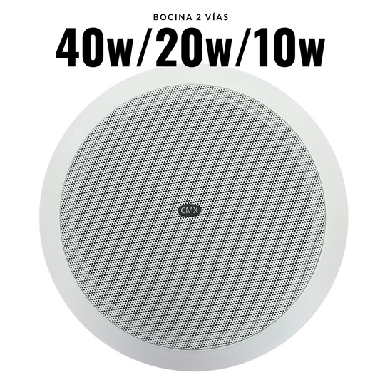 Bocina de techo 2 vías de 40W para Sistemas de música y voceo - CMX CSK-840T