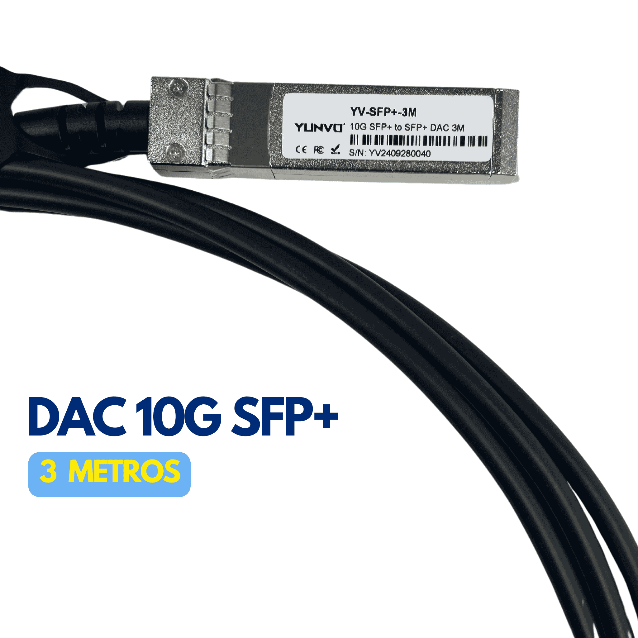 Cable DAC 10G SFP+ de 3 metros YV-SFP+-3M