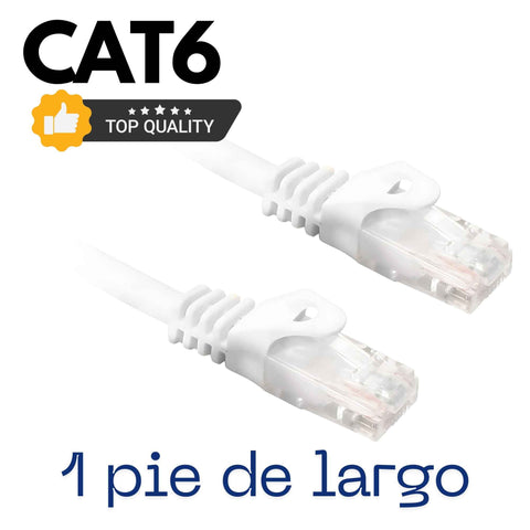 Cable de red UTP CAT6 blanco de 1 pie – Quest NPC-6801