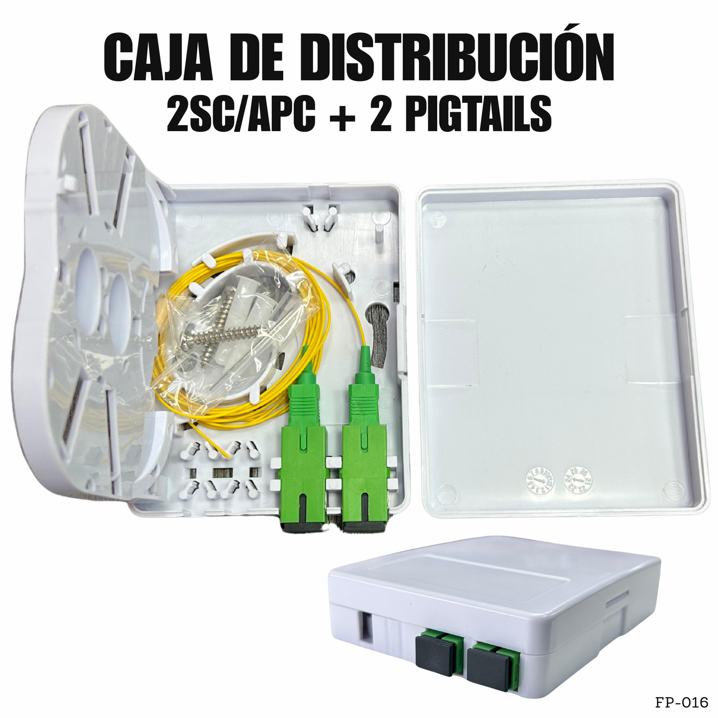 Caja de terminación óptica 2 puertos SC/APC con pigtails