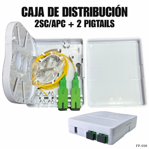 Caja de terminación óptica 2 puertos SC/APC con pigtails