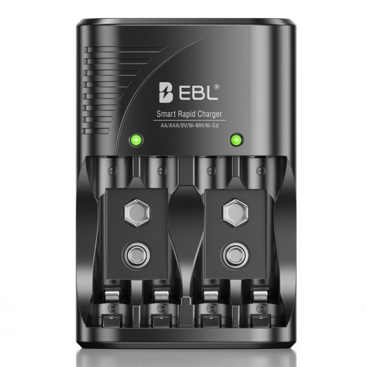Cargador de baterías AA, AAA y 9V – EBL-C802