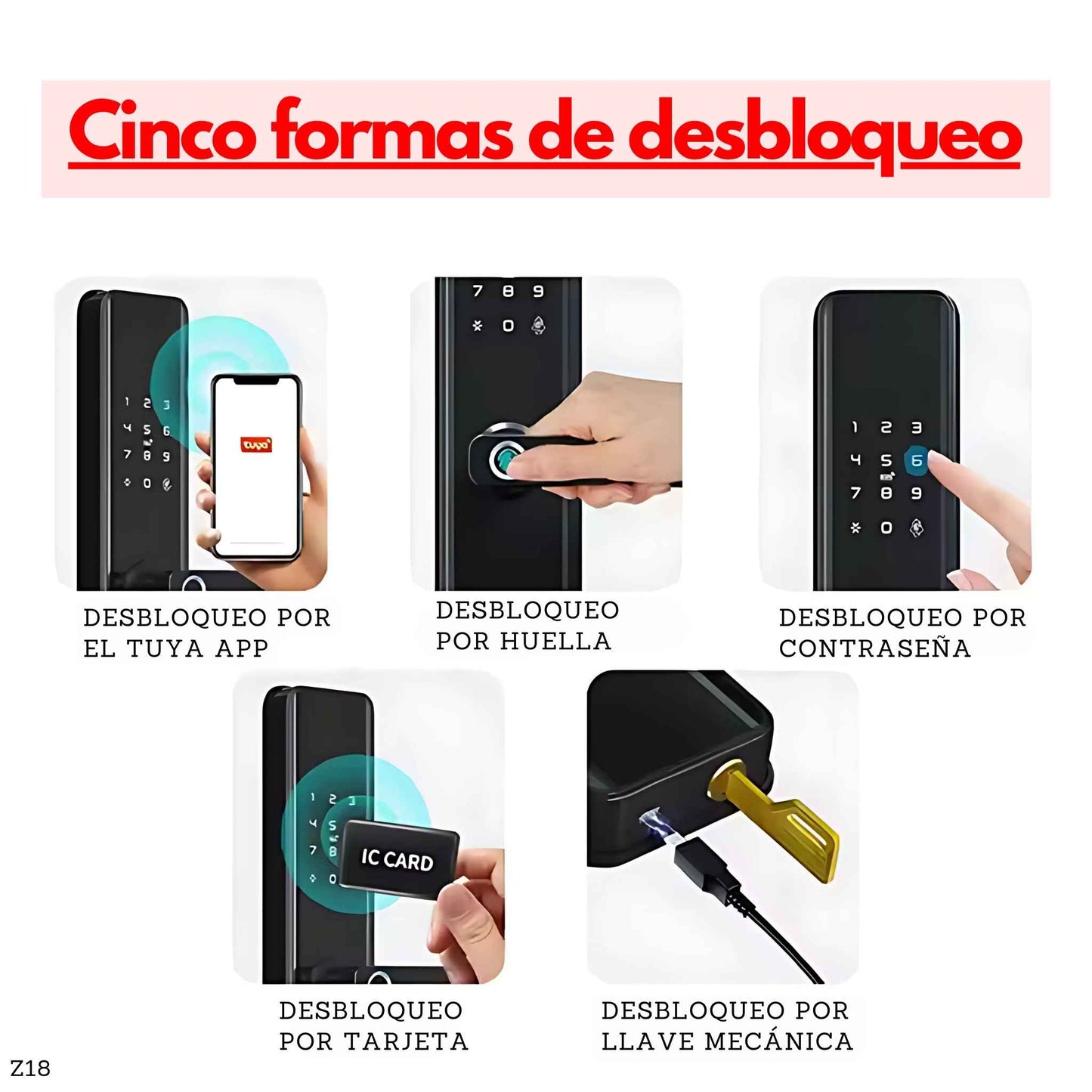 Cerradura inteligente biométrica Smart lock Z18