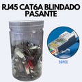 Conector RJ45 EZ pasante CAT6A blindado para redes gigabit