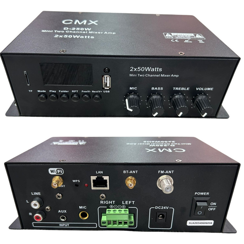 Amplificador y transmisor inalámbrico de audio por Wifi, BT, Airplay, DLNA – CMX D-250W