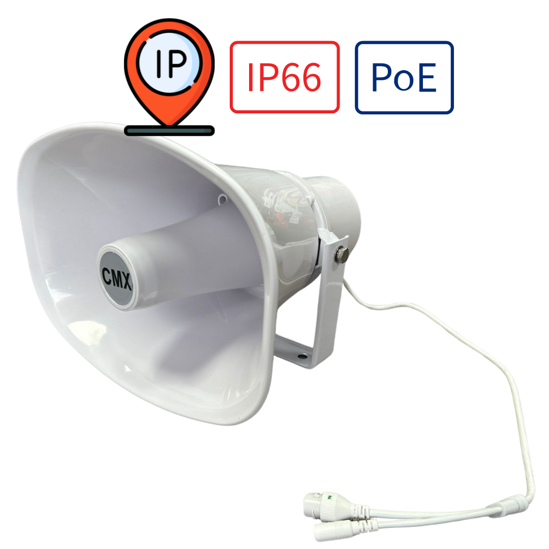 Trompeta IP PoE de 30W para sistemas de voceo – CMX DI-97603