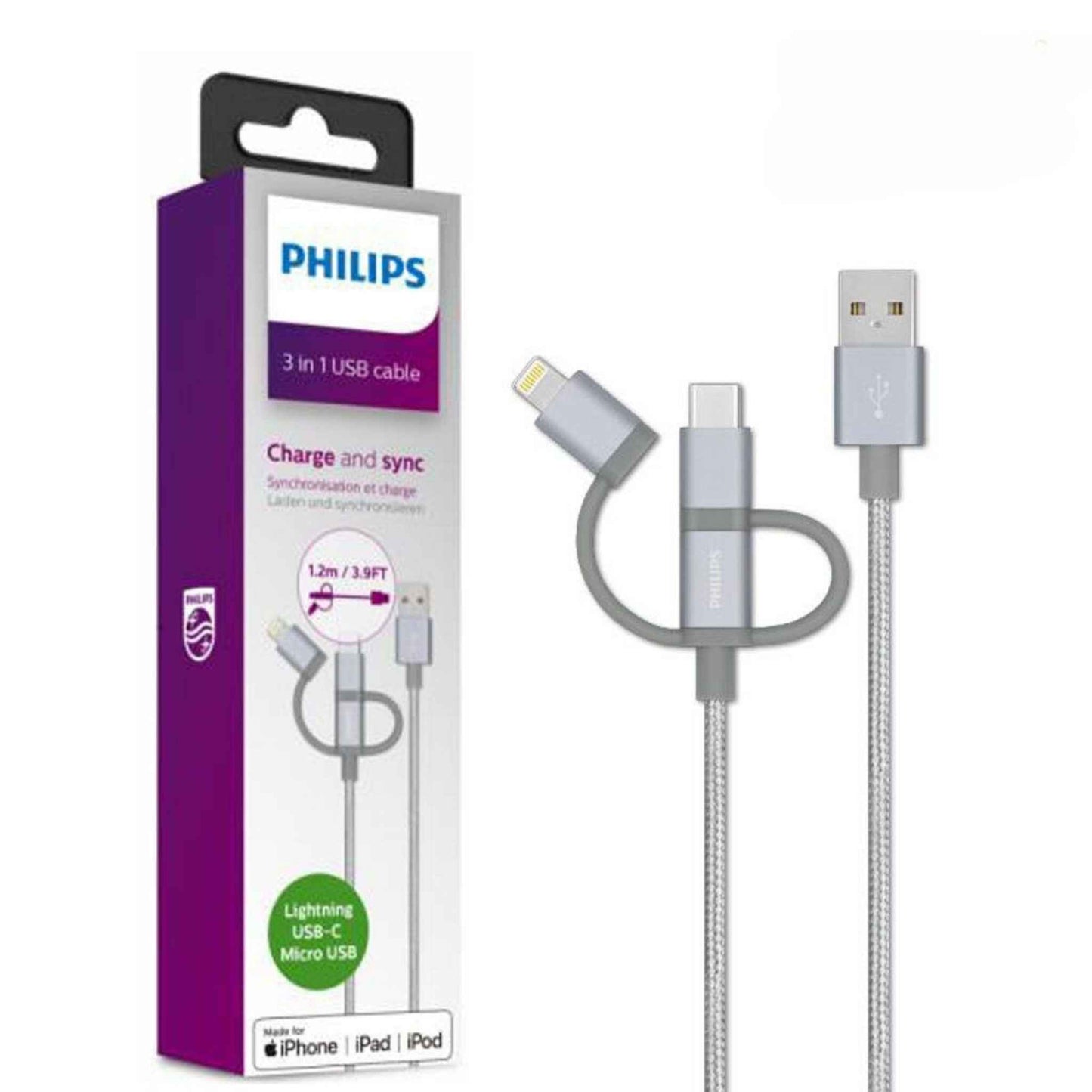 Cable USB para carga de iPhone, iPad y iPod