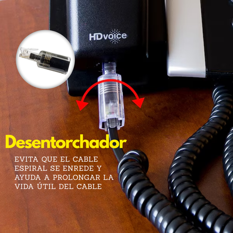 Desentorchador de cable espiral telefónico