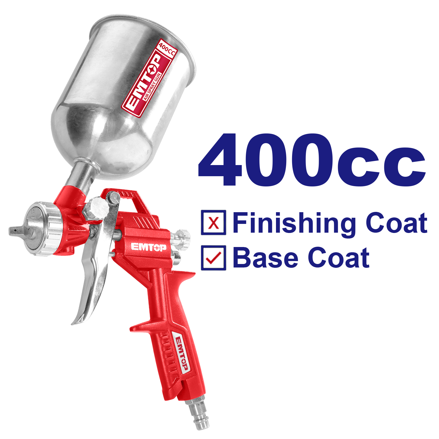 Pistola para pintar capacidad de 400CC boquilla de 1.5mm EMTOP