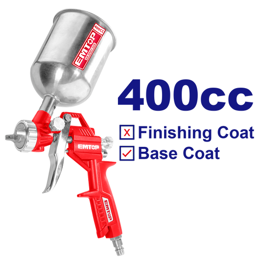 Pistola para pintar capacidad de 400CC boquilla de 1.5mm EMTOP