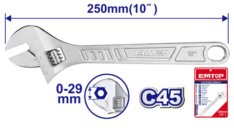 Llave inglesa ajustable de 10 pulgadas