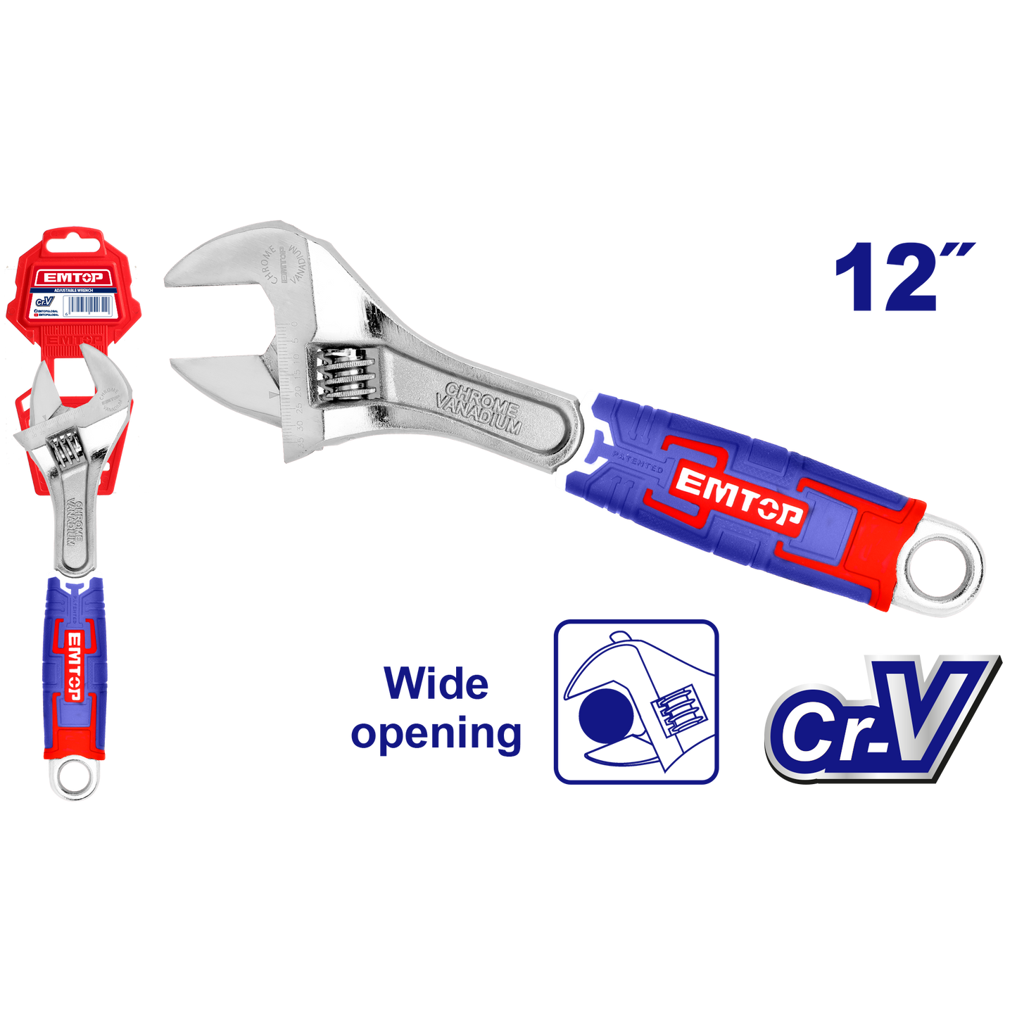 Llave inglesa ajustable de 12 pulgadas