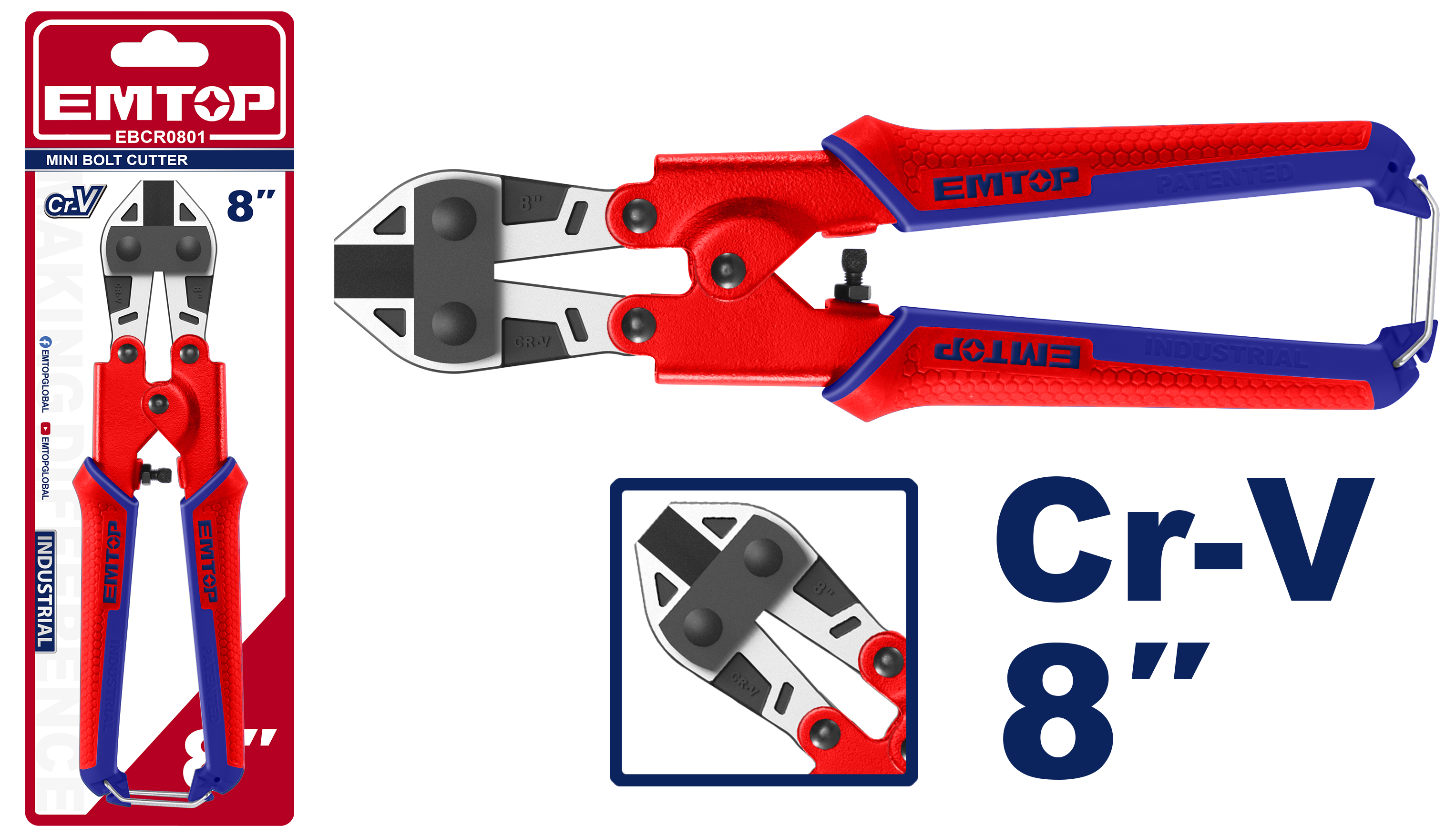 Mini cortapernos industrial de 8 pulgadas EMTOP EBCR0801