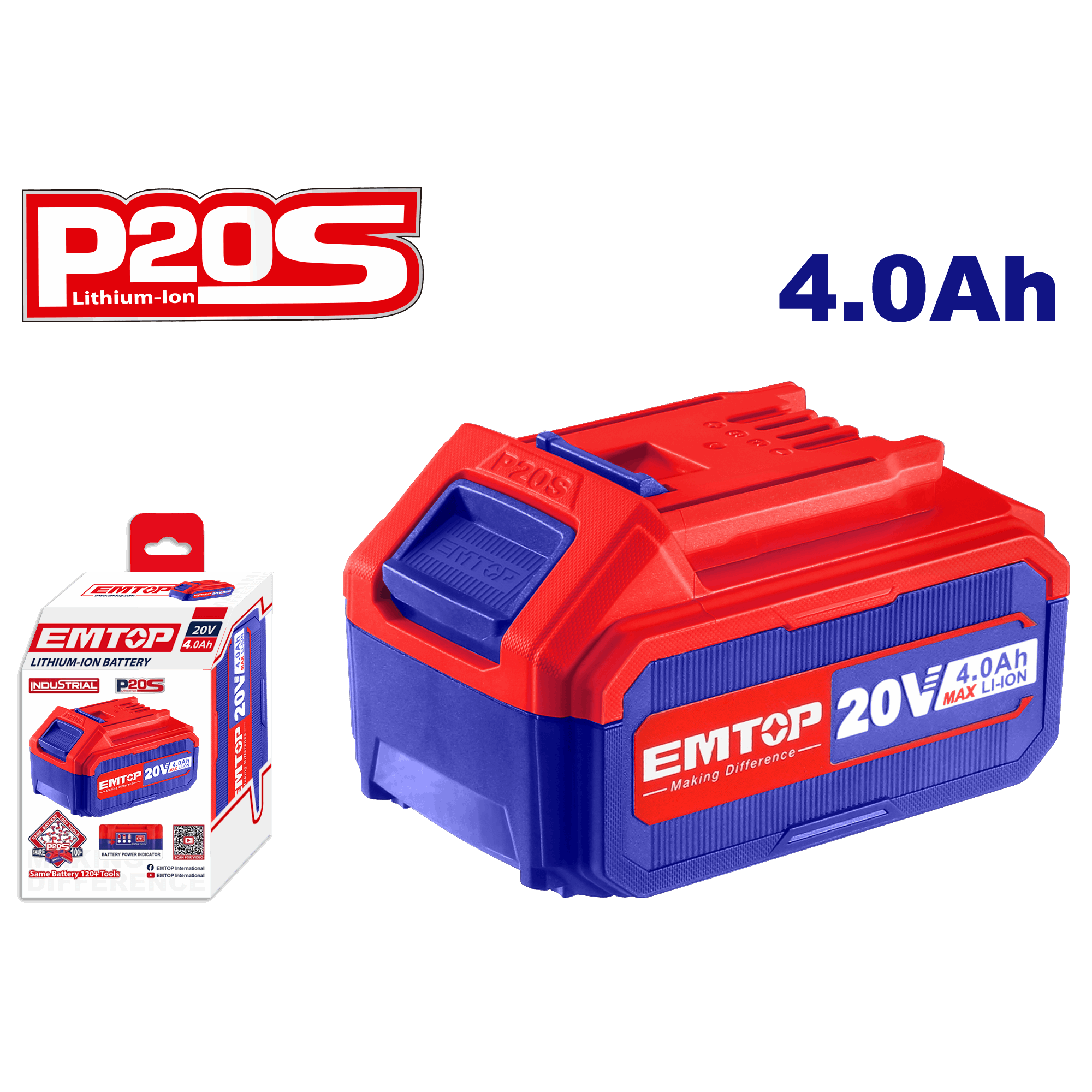 Batería industrial recargable P20S 20V 4.0Ah