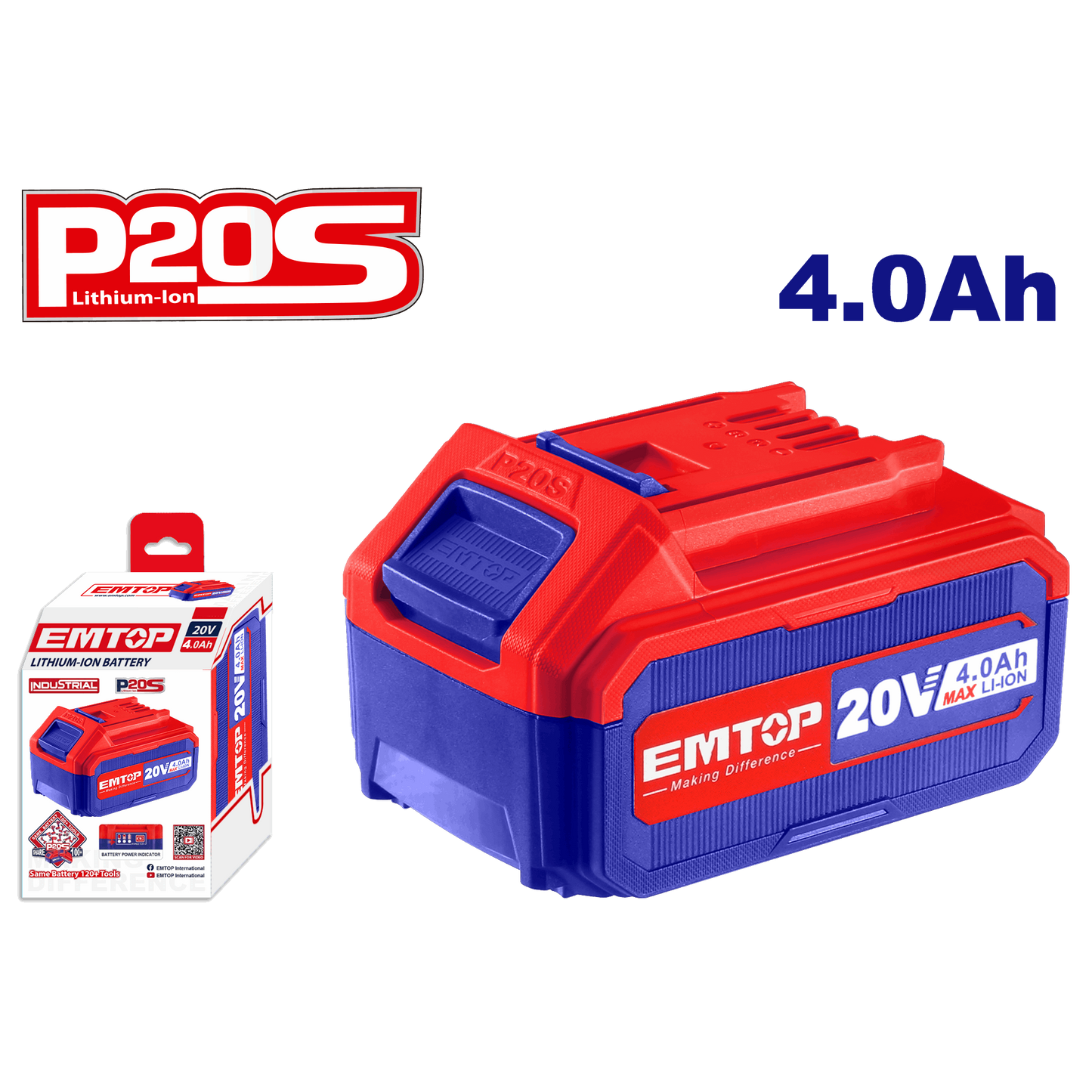 Batería industrial recargable P20S 20V 4.0Ah