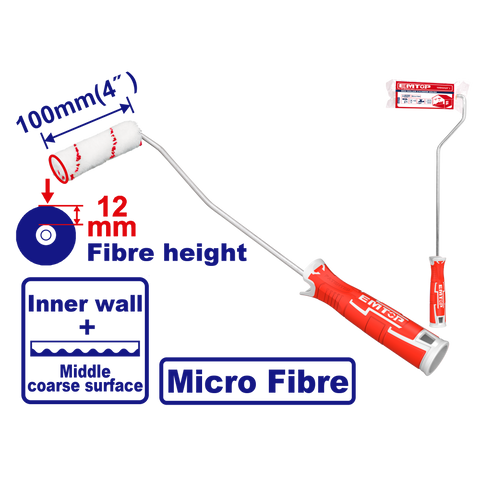 Rodillo con mota de 4” de micro fibra