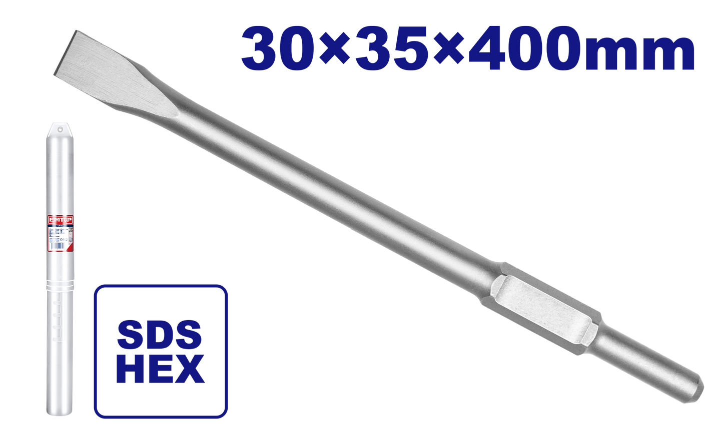 Cincel plano con encastre SDS HEX 30x35x400mm