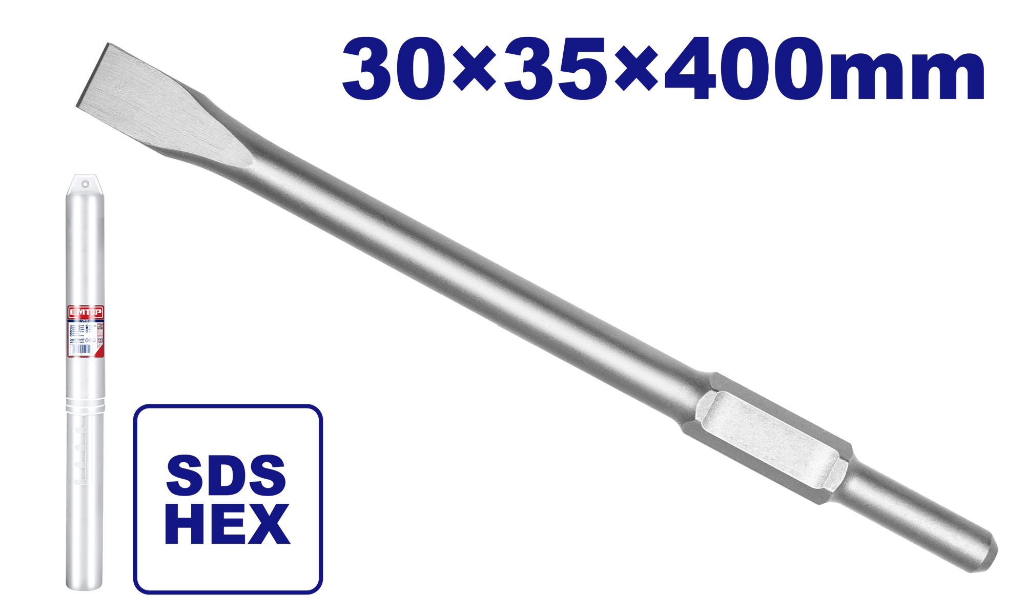 Cincel plano con encastre SDS HEX 30x35x400mm
