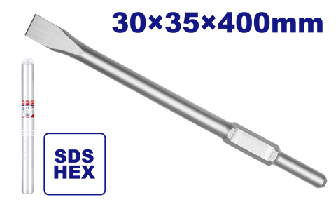 Cincel plano con encastre SDS HEX 30x35x400mm