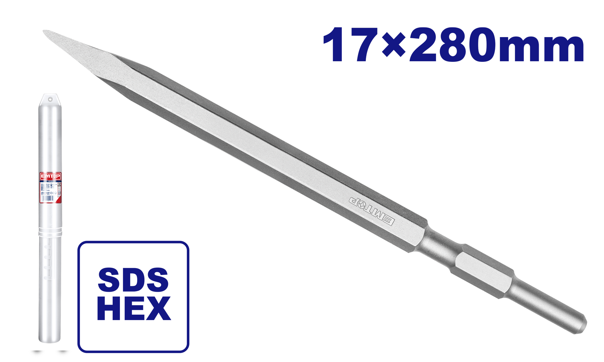 Cincel de punta con encastre SDS HEX 17x280mm