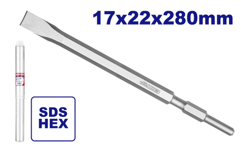 Cincel plano con encastre SDS HEX 17x22x280mm