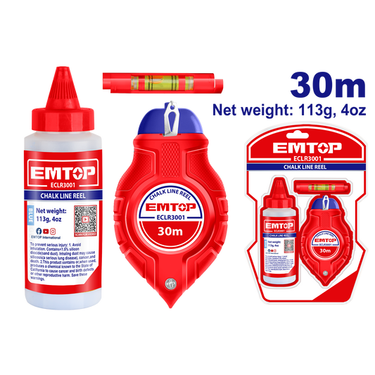 Kit de carrete de tiza con nivel de linea