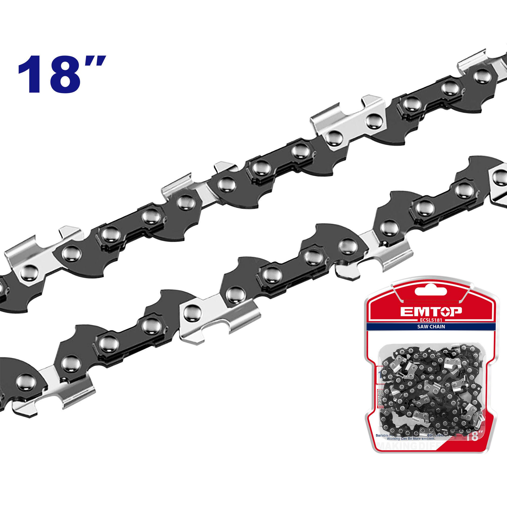 Cadena de 18” para motosierra Emtop ECSL5181