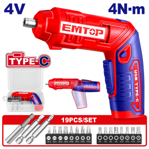 Atornillador a batería Emtop ECSR0408