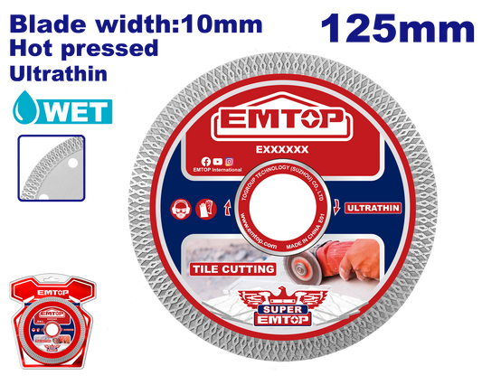 Disco de diamante ultrafino con borde de malla de 5” uso industrial Emtop EDDCH81251
