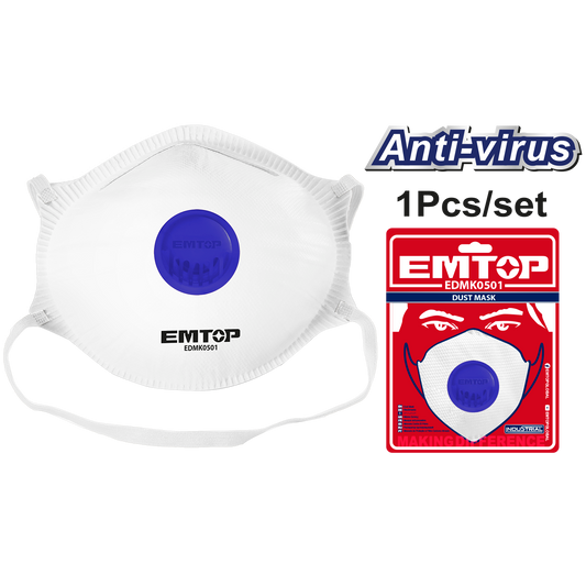 Mascarilla antipolvo con válvula Emtop EDMK0501