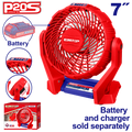 Abanico a baterías de 7 pulgadas 20V Emtop EFALI2007
