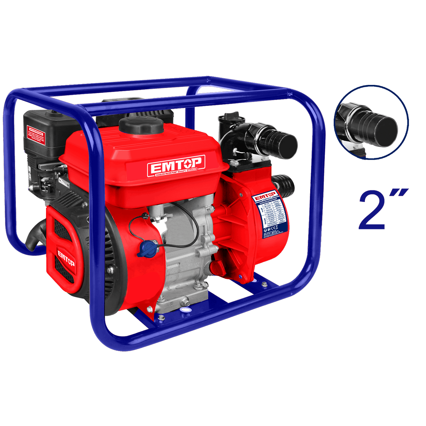 Bomba de agua a gasolina industrial 4 tiempos 7HP de 2” de diámetro