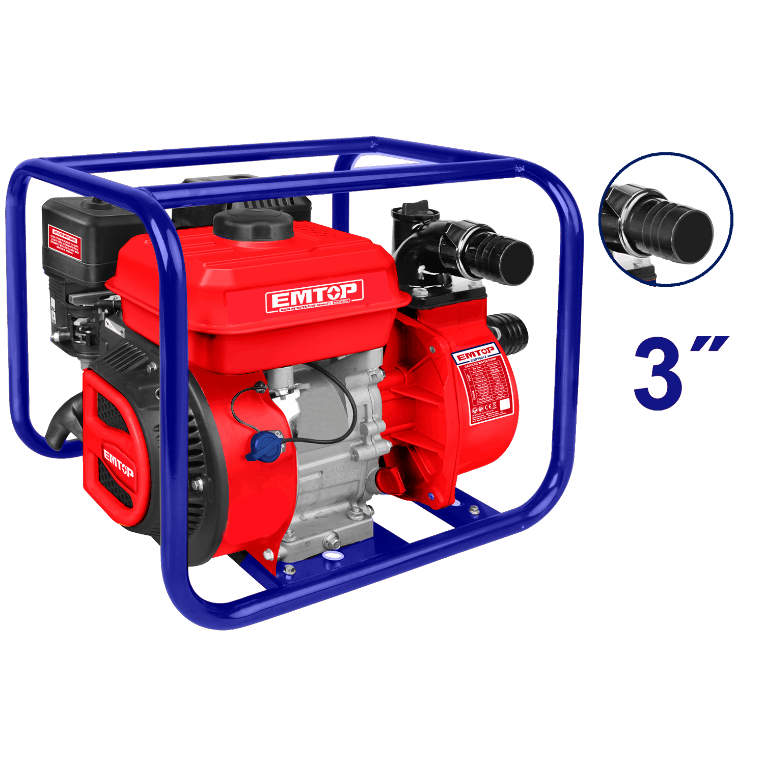 Bomba de agua a gasolina industrial 4 tiempos 7HP de 3” de diámetro