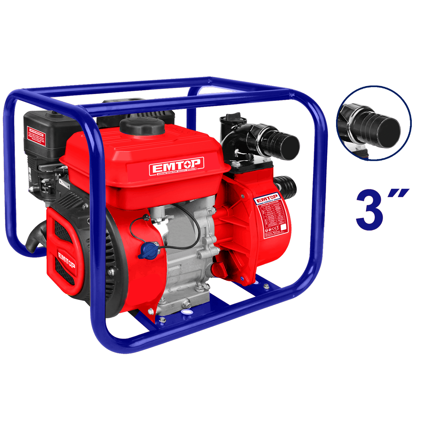 Bomba de agua a gasolina industrial 4 tiempos 7HP de 3” de diámetro