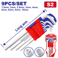 Juego de llaves hexagonales punta de bola de brazo largo Emtop EHKY2091