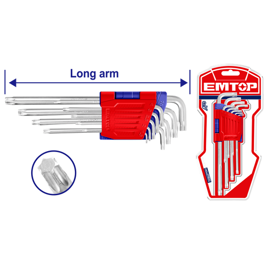 Juego de llaves torx brazo largo