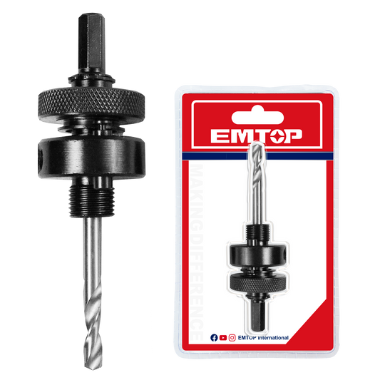 Eje para broca de corona con rosca de 5/8” y vástago 7/16” hex Emtop EHSA05
