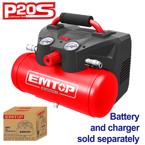 Compresor de aire inalámbrico 40V 120psi Emtop ELAR2001