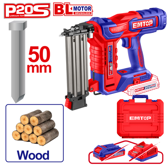 Clavadora inalámbrica Emtop ELBNLI5005 20V motor sin escobillas